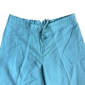 2/$18 Sale! J Jill Wide Leg Pants Womens SP Pull‎ On Linen Light Blue Cargo Tie